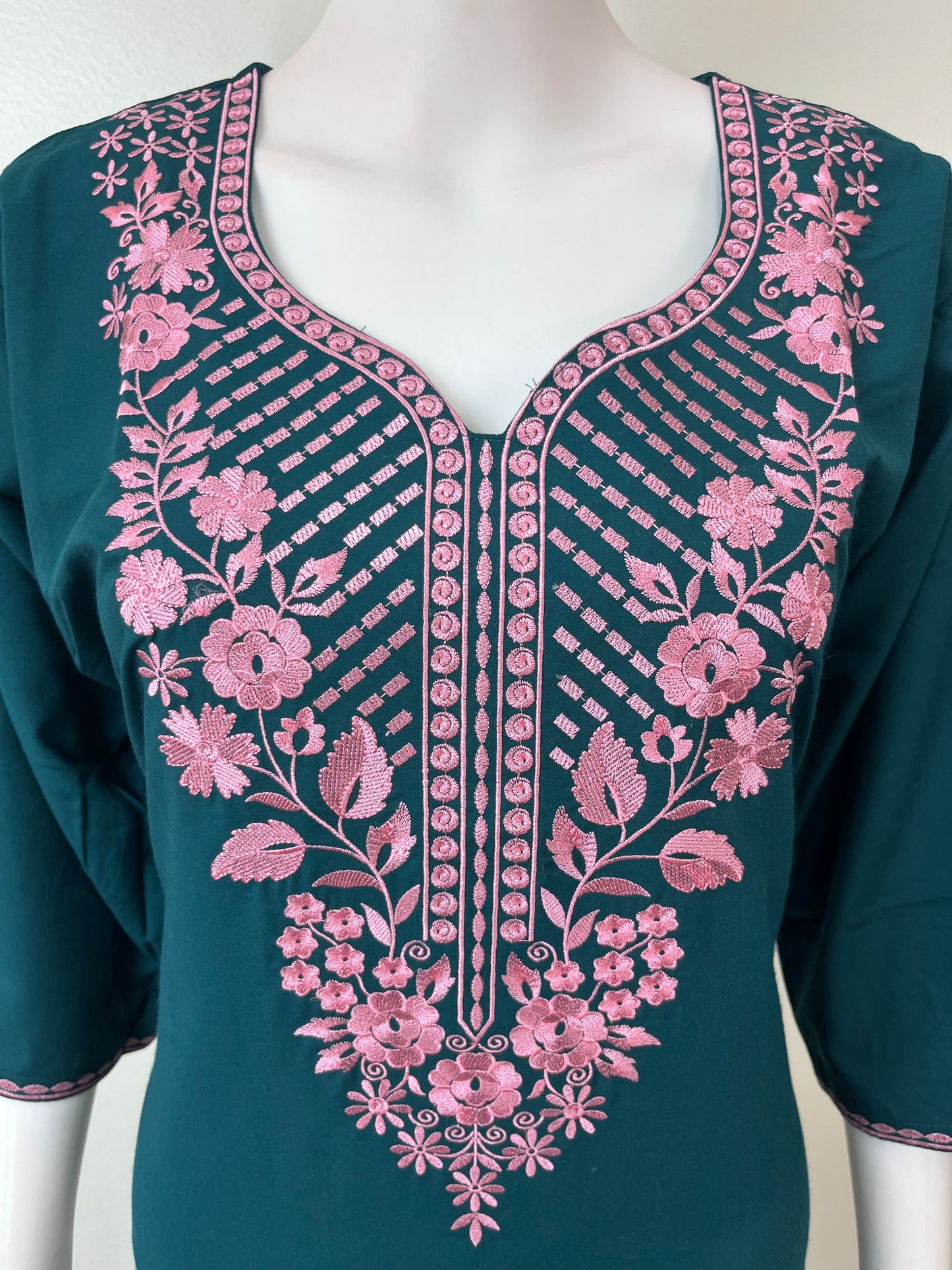 Teal Graceful Bizzylizzy Nightgown with Embroidery