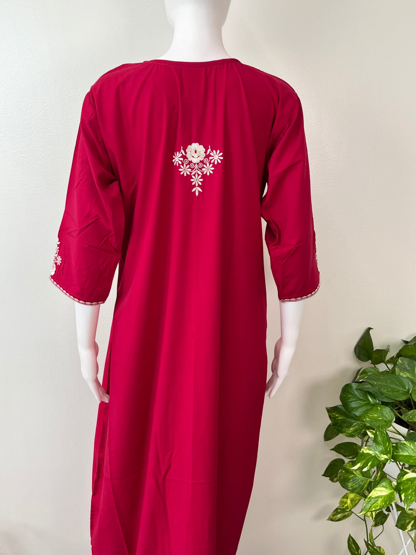 Red Classic Charm Long Sleeves Bizzylizzy Nighty