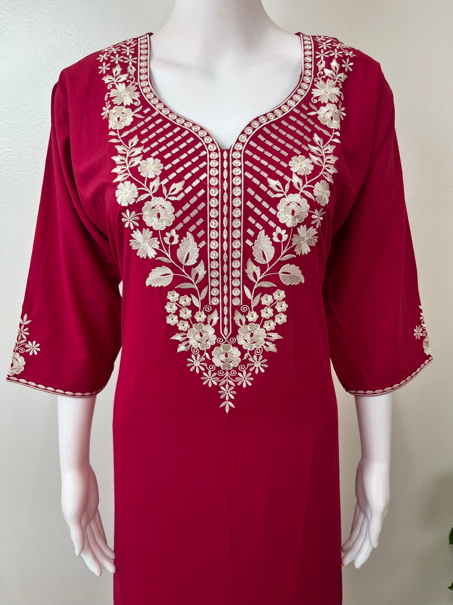 Red Classic Charm Long Sleeves Bizzylizzy Nighty