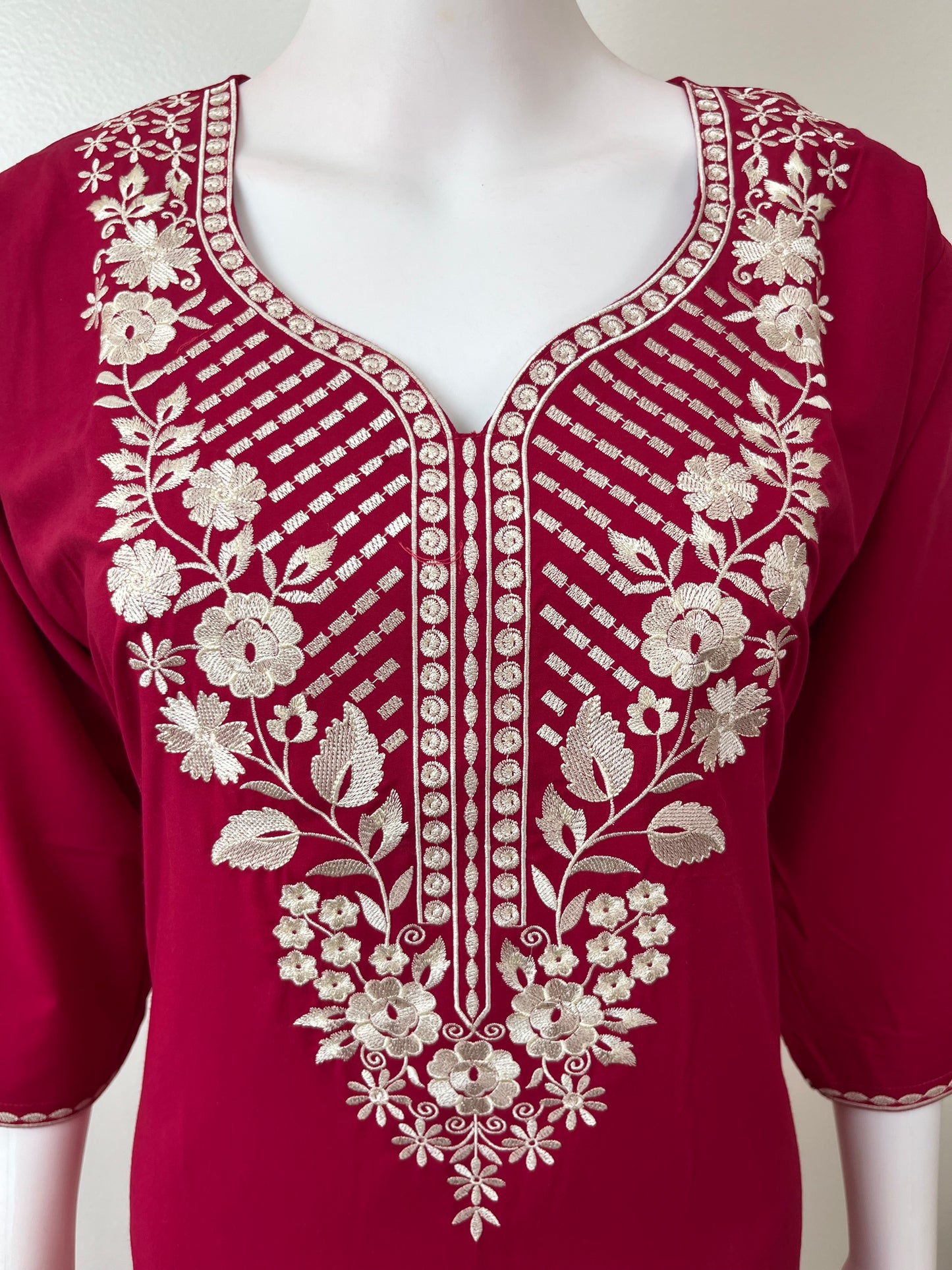 Red Classic Charm Long Sleeves Bizzylizzy Nighty