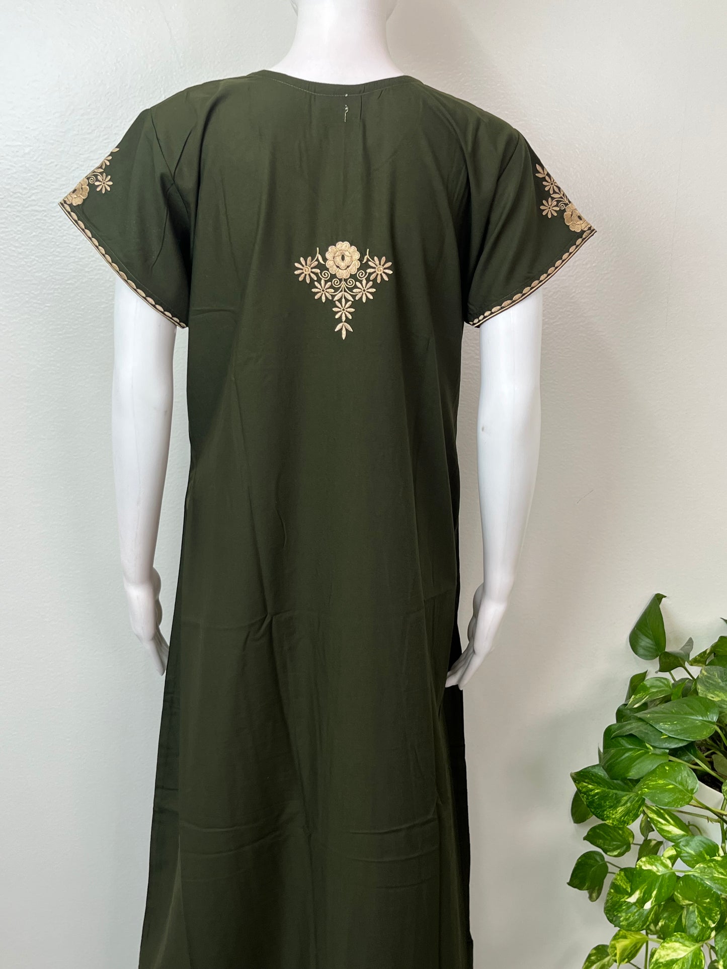 Bottle Green Delicate Embroidery BizzyLizzy Nightgown