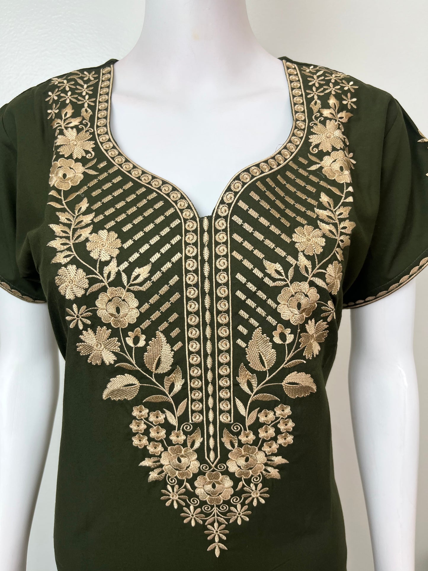 Bottle Green Delicate Embroidery BizzyLizzy Nightgown