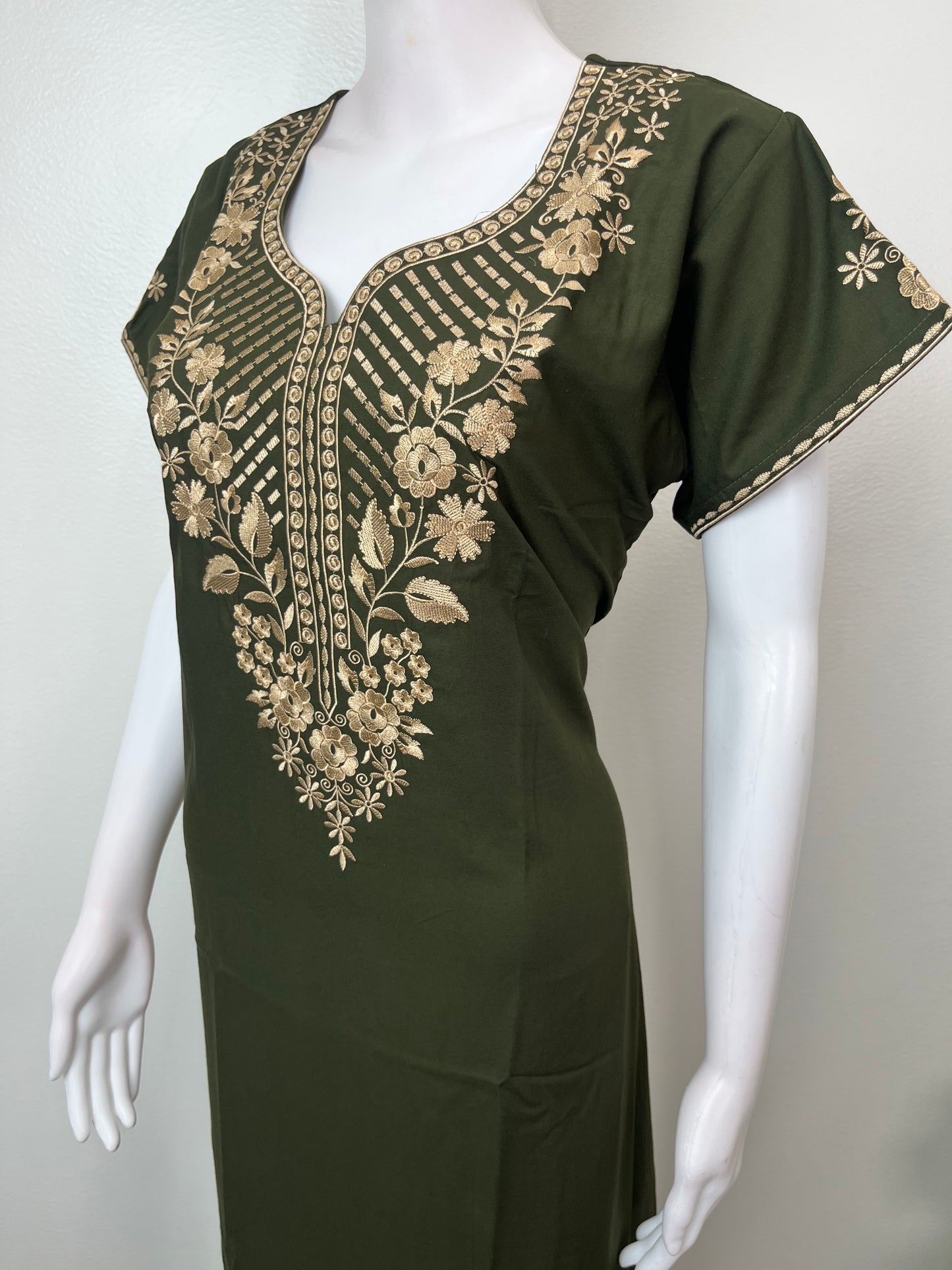 Bottle Green Delicate Embroidery BizzyLizzy Nightgown
