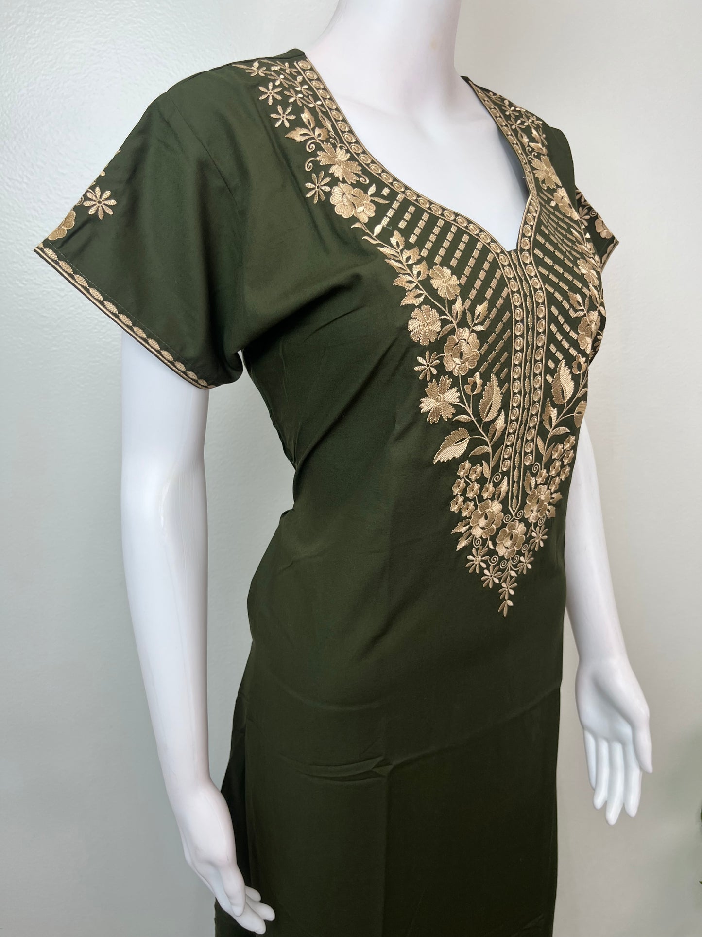 Bottle Green Delicate Embroidery BizzyLizzy Nightgown
