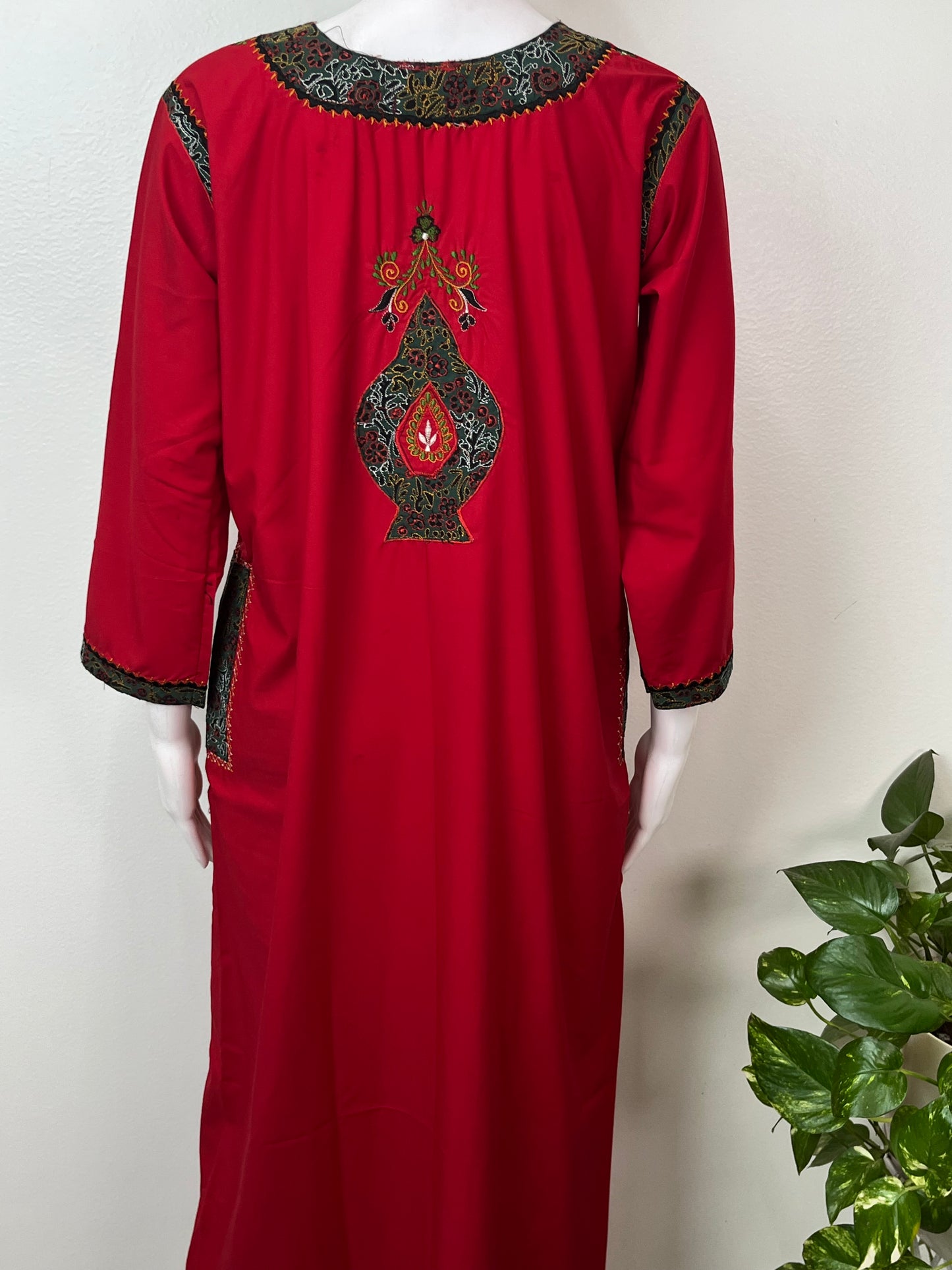 Crimson Graceful Bizzlizzy Nighty with Embroidery