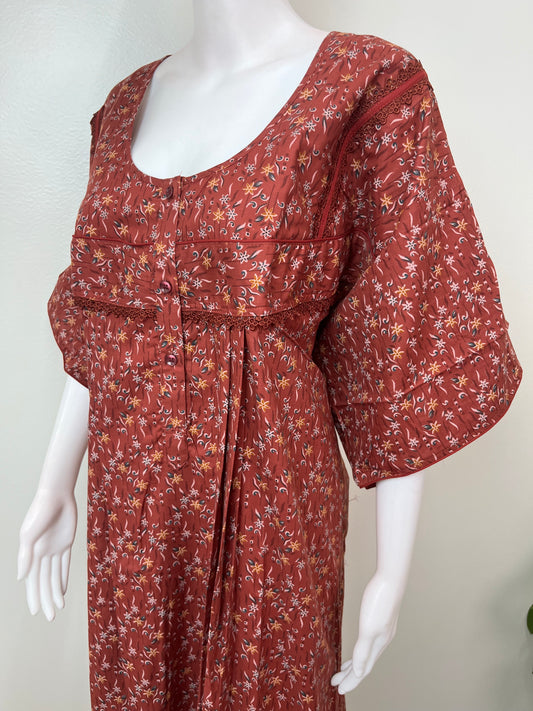 Maroon Bizzylizzy Fabric Women's Nighty