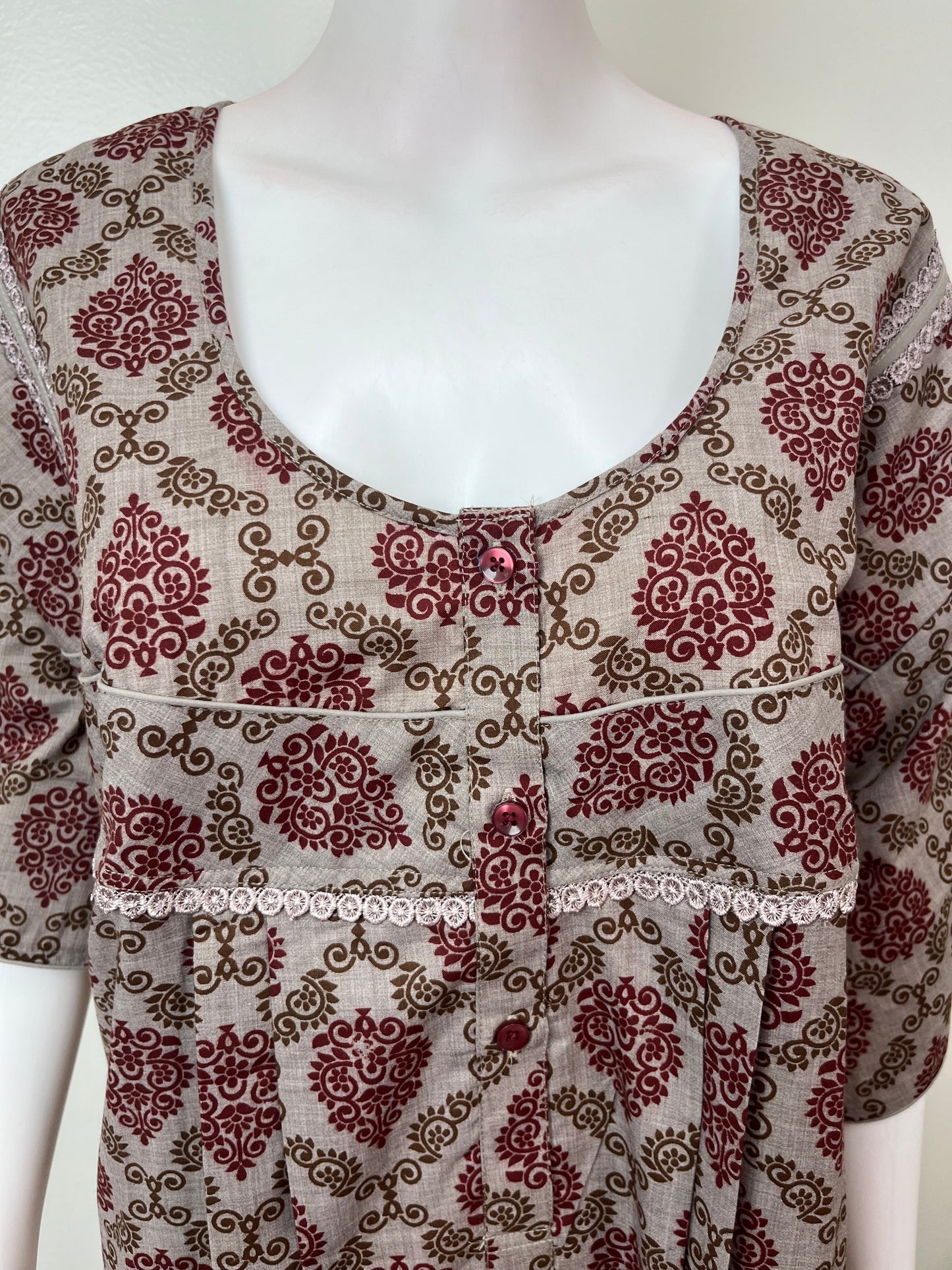 Brown Printed Bizzylizzy Nightgown