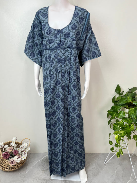 Blue Pleated Style Bizzylizzy Fabric Nightgown