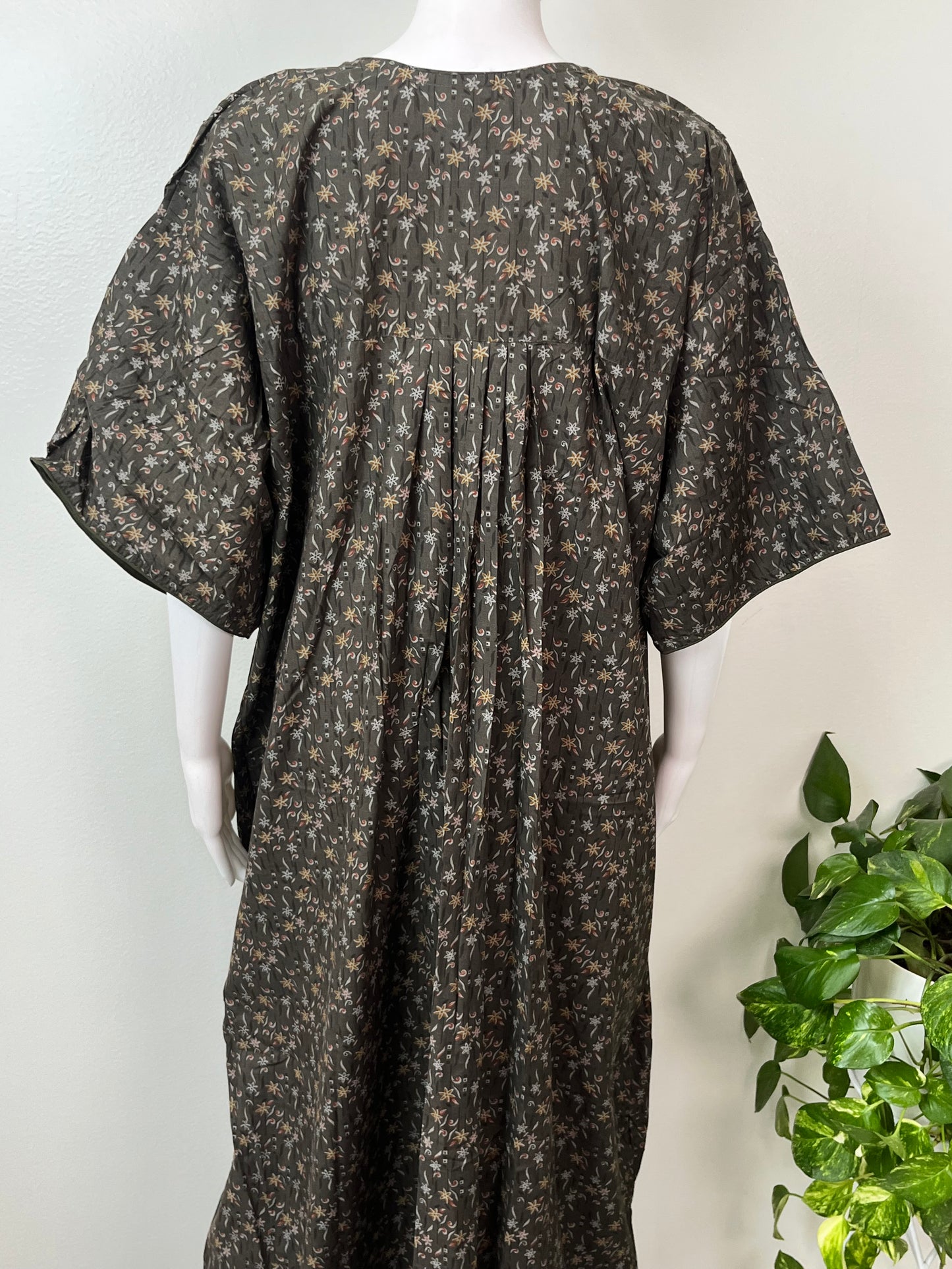 Gray Floral Printed Bizzylizzy Nightgown