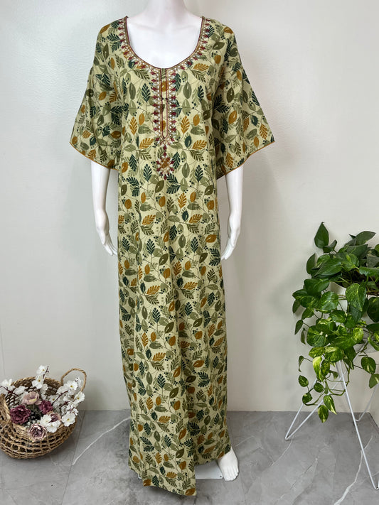 Green Delicate Embroidery Bizzylizzy Nighty