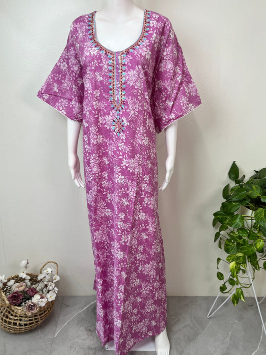Purple Embroidered Bizzylizzy Nighty