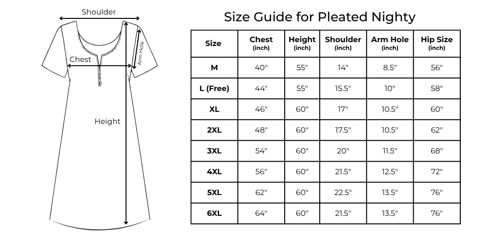 Yellow Pleated Style 100% Cotton Nightgown