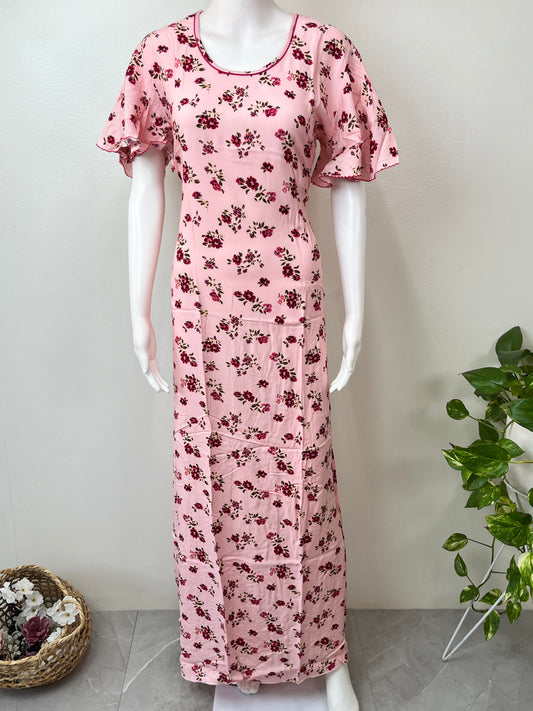 Pink Soft & Breathable Rayon Fabric Nightgown