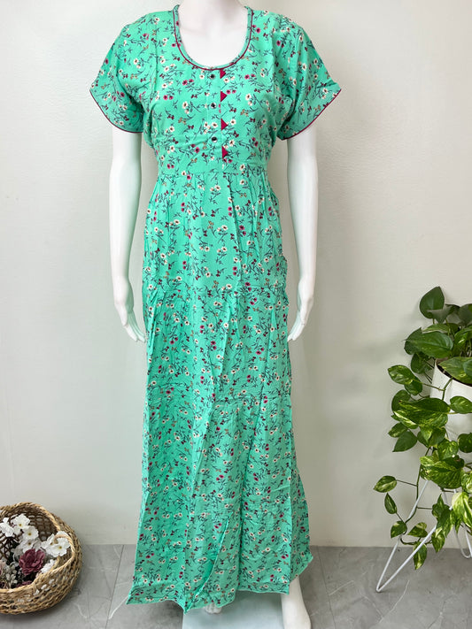 Sea Green Rayon Fabric Soft & Stylish Nighty