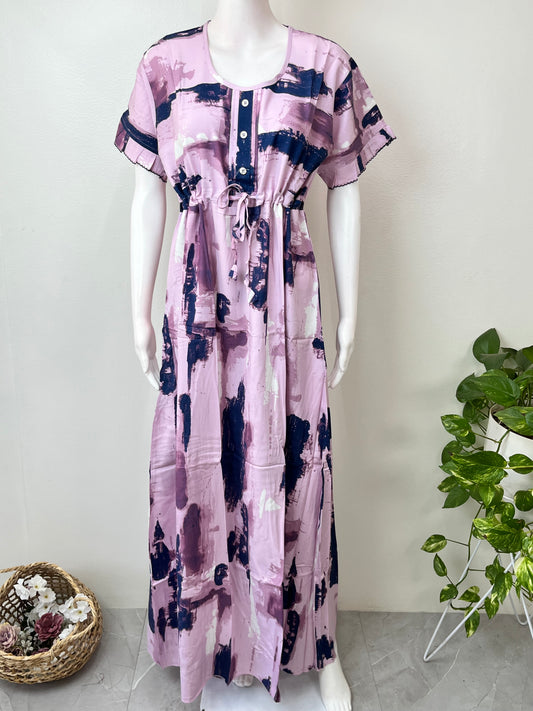 Pink Soft & Elegant Rayon Fabric Nightgown