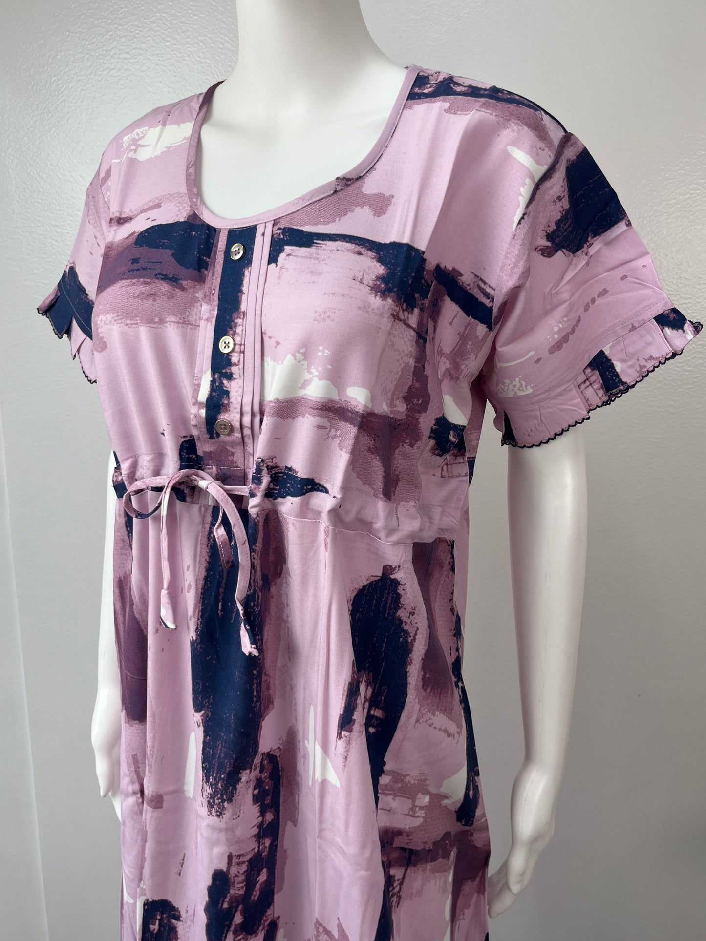 Pink Rayon Fabric Nighty Silky Texture
