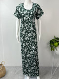 Bottle Green Rayon Nighty Soft Elegant
