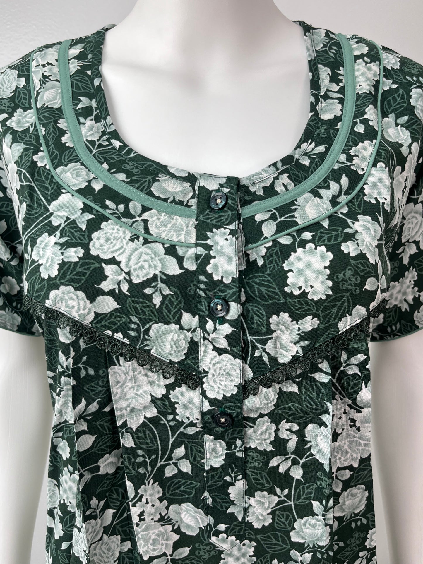 Bottle Green Rayon Nighty Soft Elegant