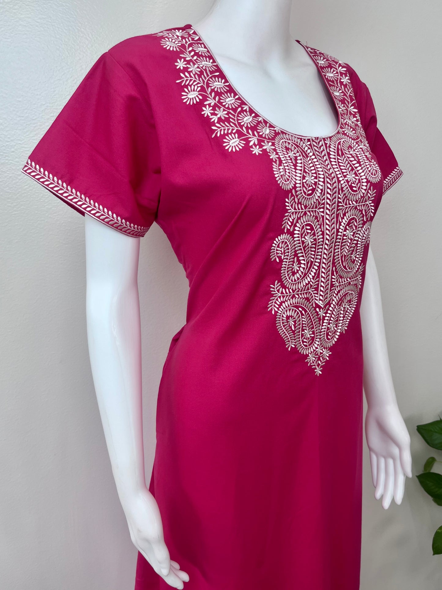 Hot Pink Delicate Embroidery Bizzy Lizzy Nighty