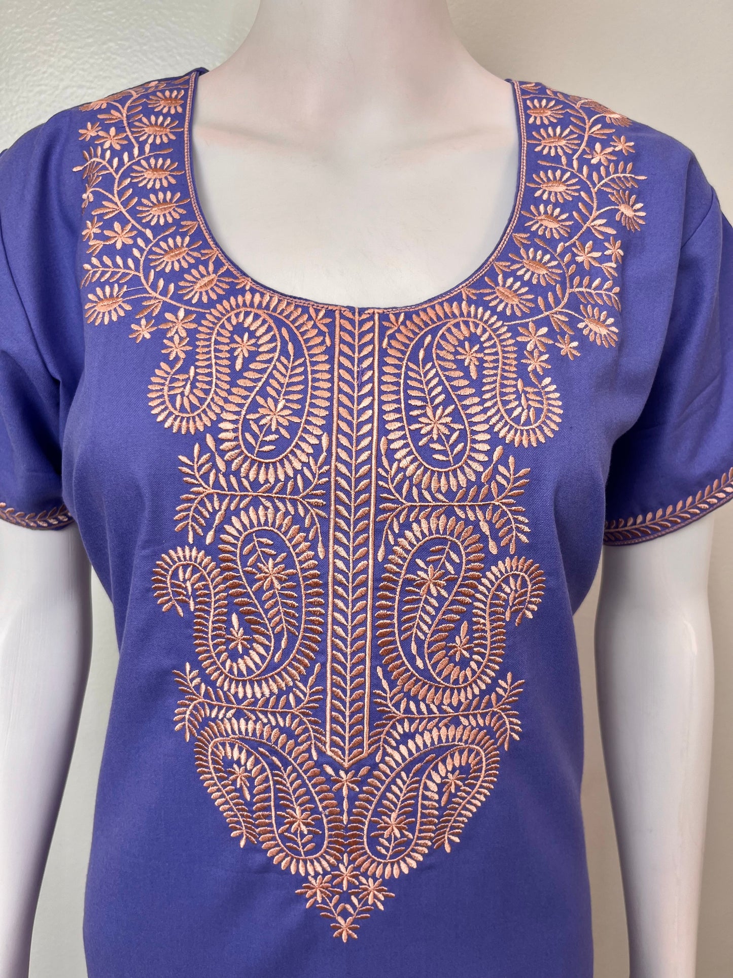 Purple Classic Embroidered Spun Nightgown