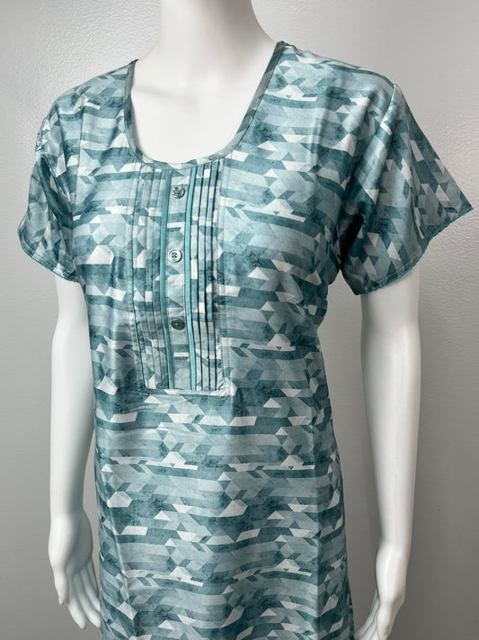 Blue Satin Nightgown Elegant & Classy