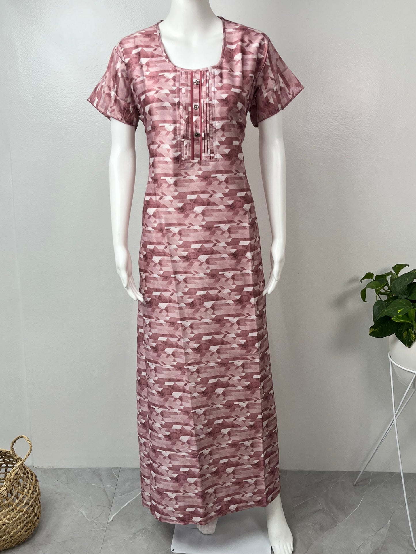 Pink Premium Satin Fabric Nighty Soft, Lightweight