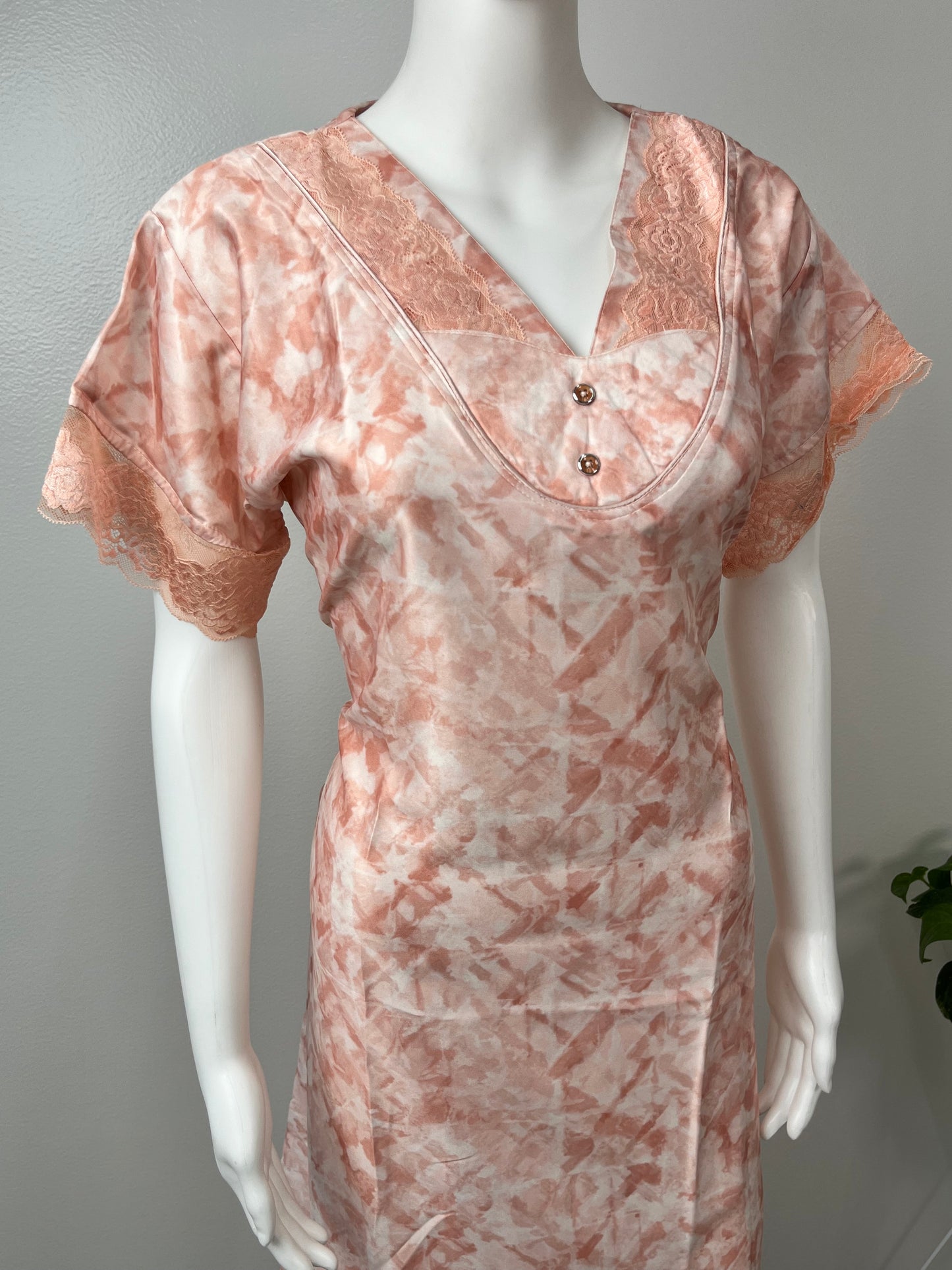 Orange Soft Satin Nightgown Premium Fabric