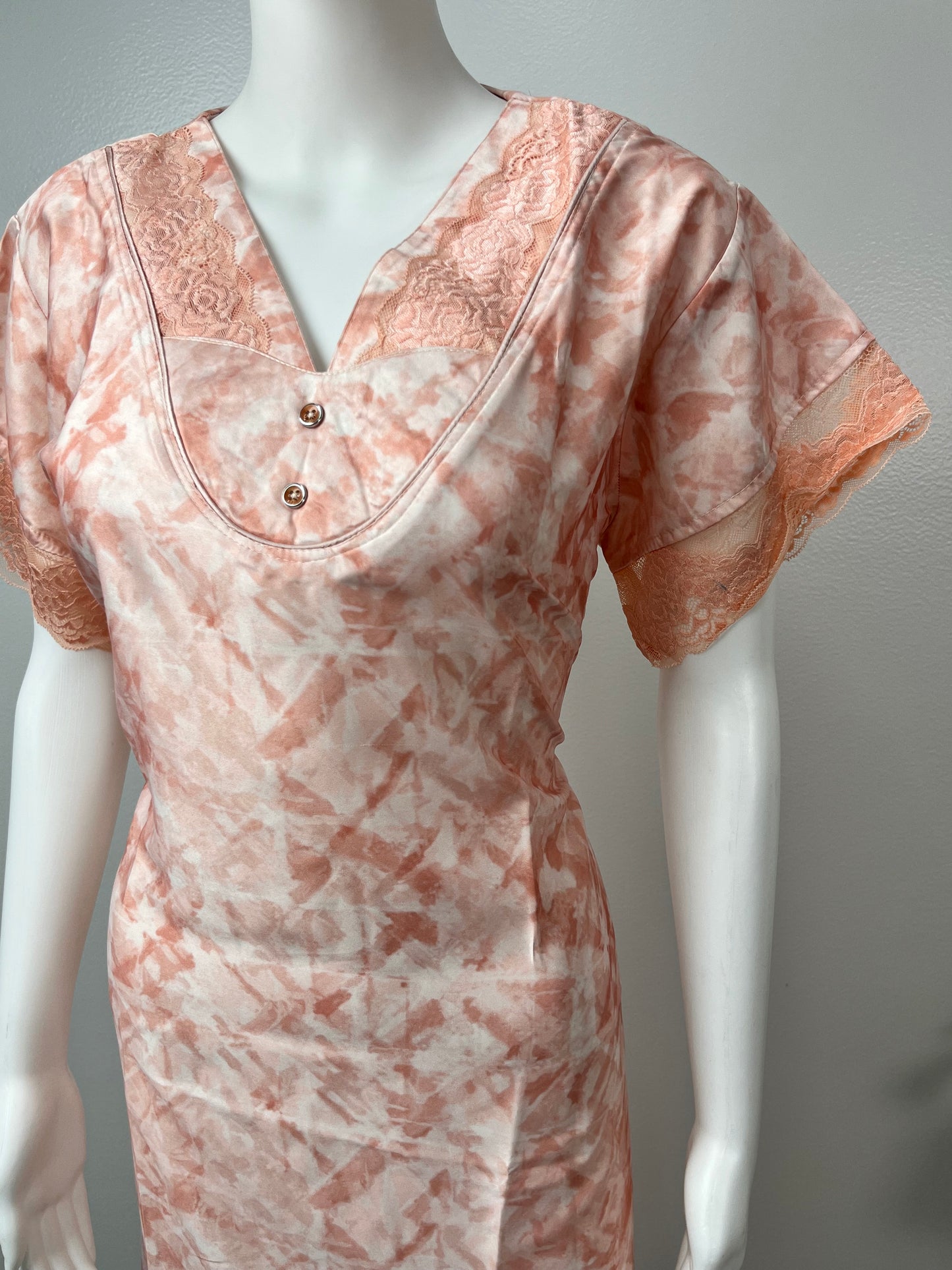 Orange Soft Satin Nightgown Premium Fabric