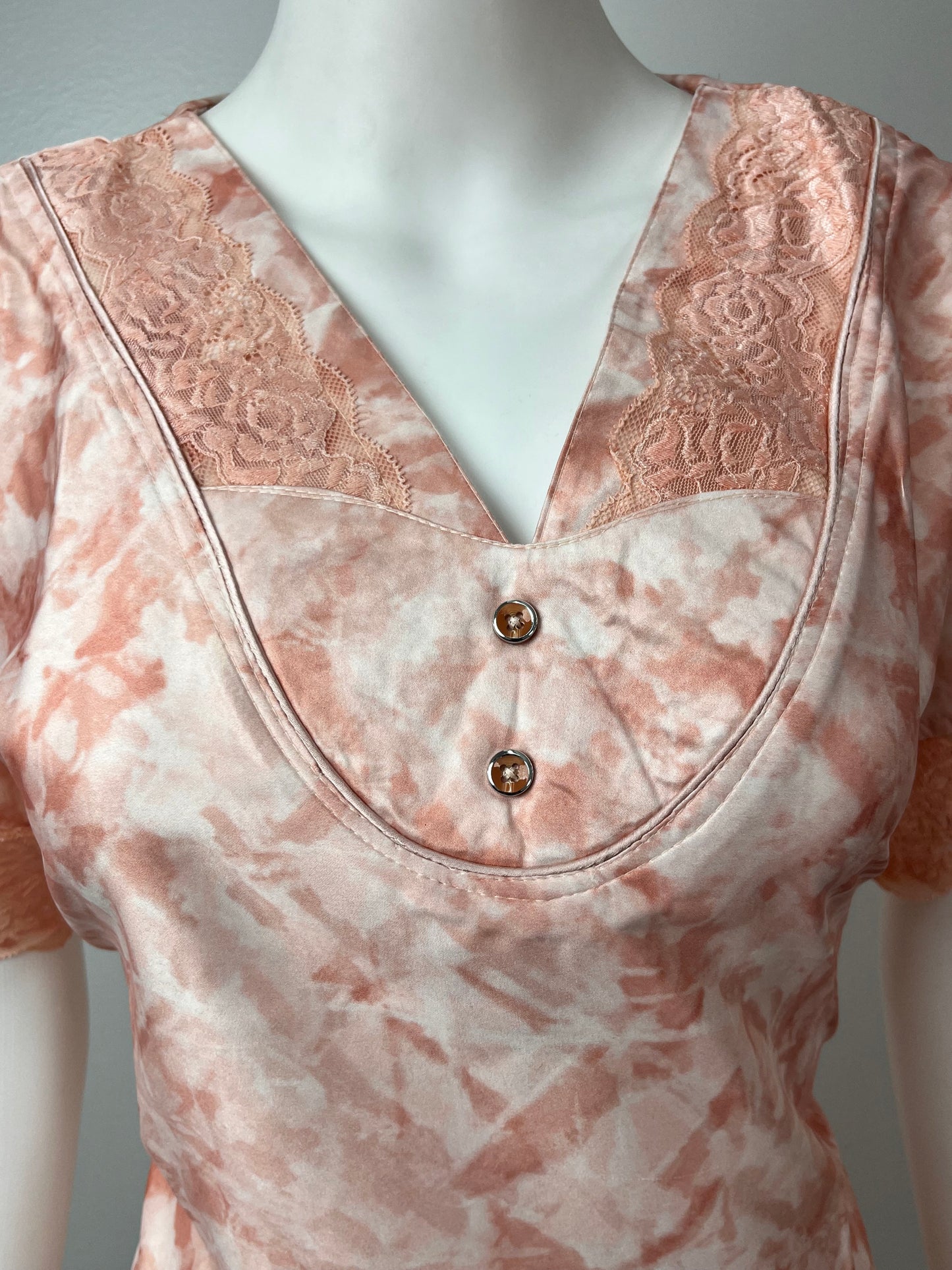 Orange Soft Satin Nightgown Premium Fabric