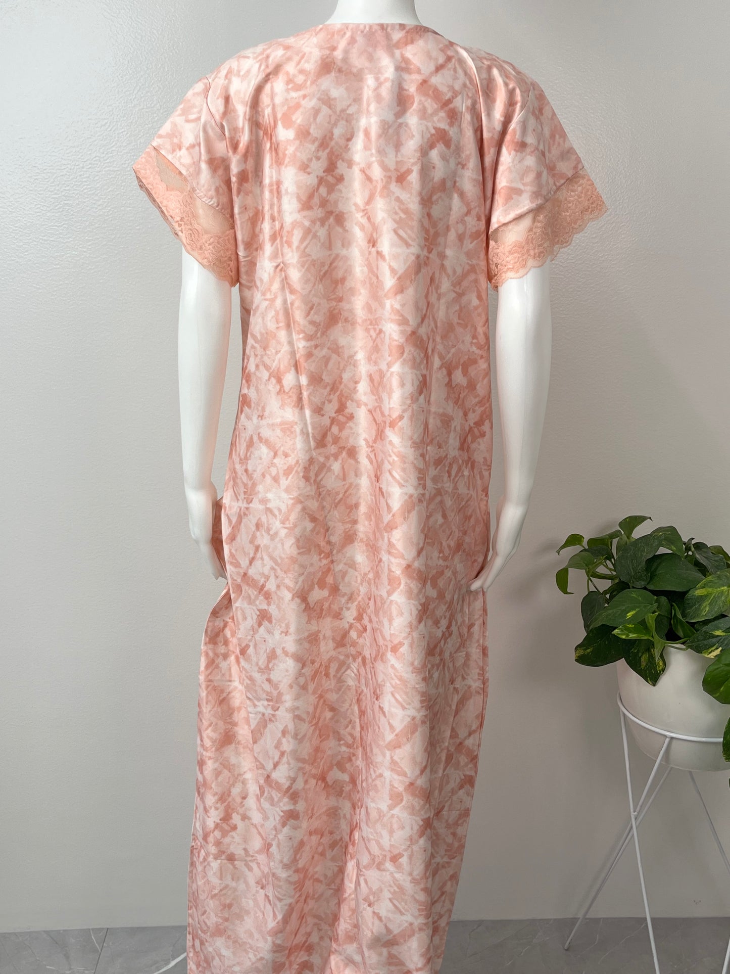 Orange Soft Satin Nightgown Premium Fabric