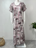 Satin Pink-Grey Nighty for Women