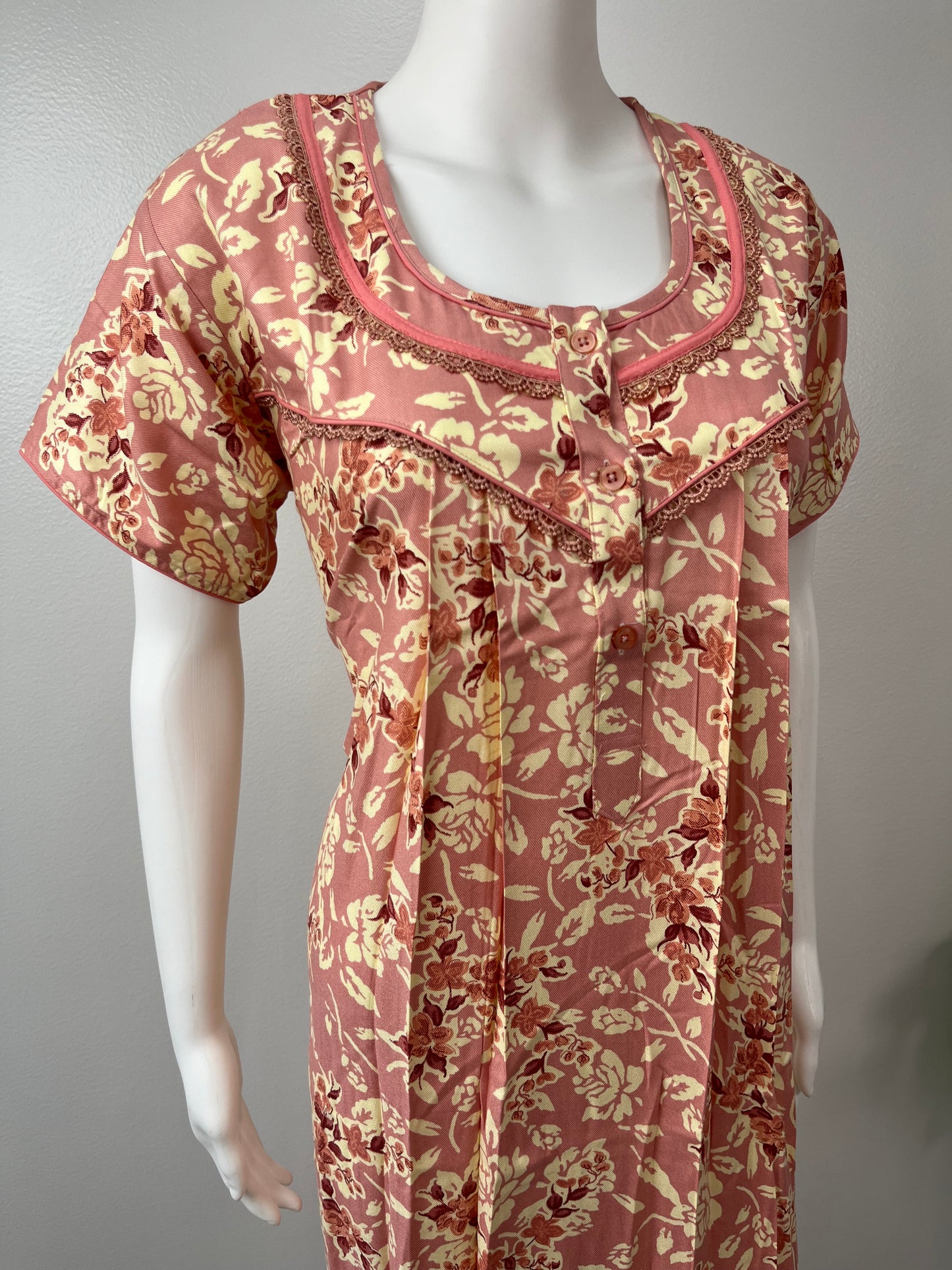 Peach Soft & Breathable Rayon Nightgown Perfect for All Seasons