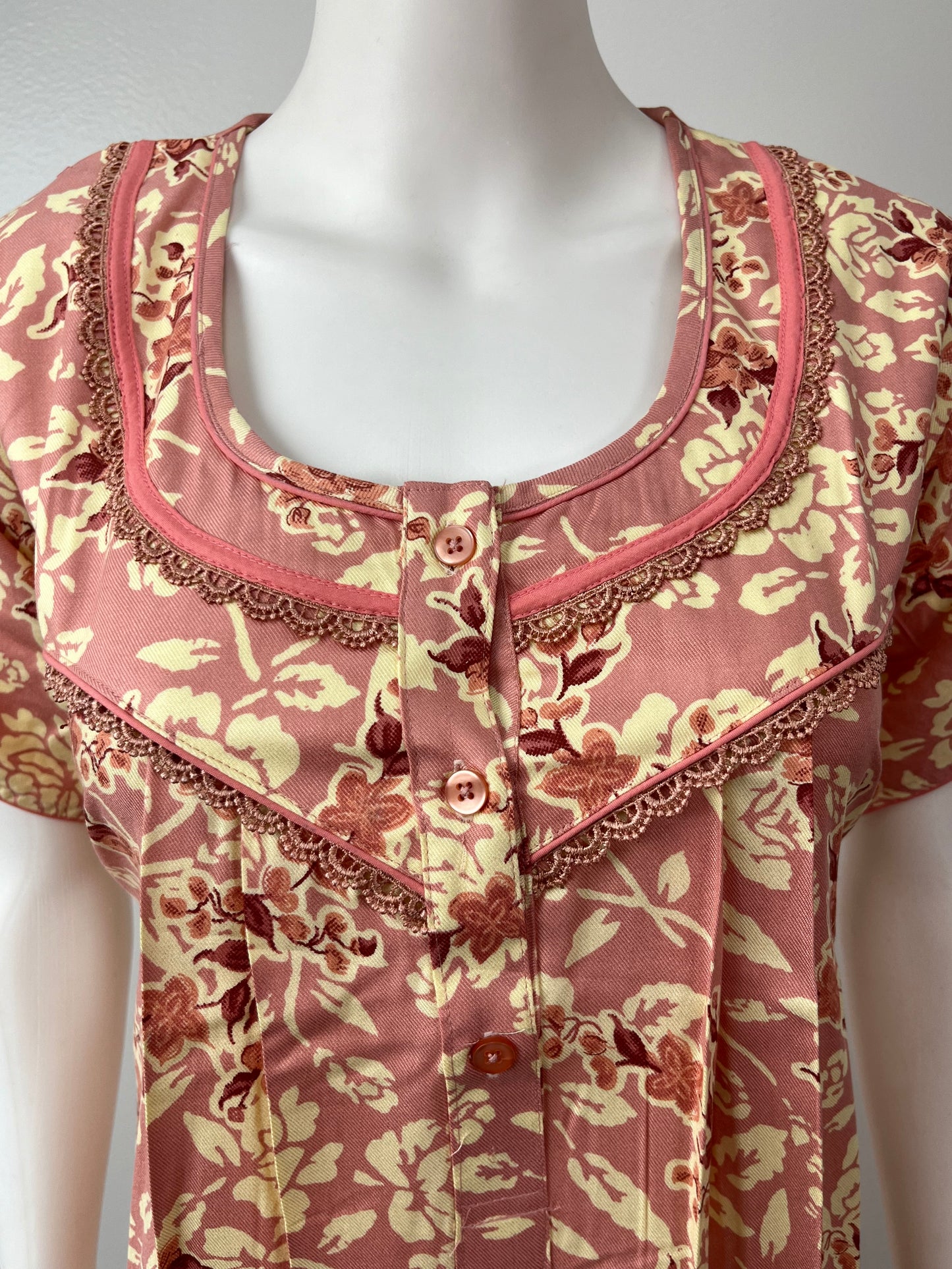 Peach Soft & Breathable Rayon Nightgown Perfect for All Seasons