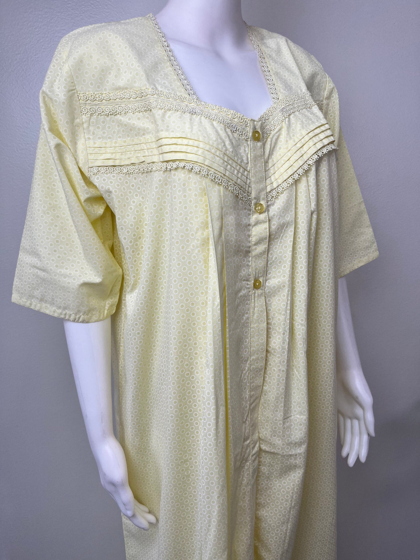 2-Piece Yellow Pure Cotton Nightgown Set