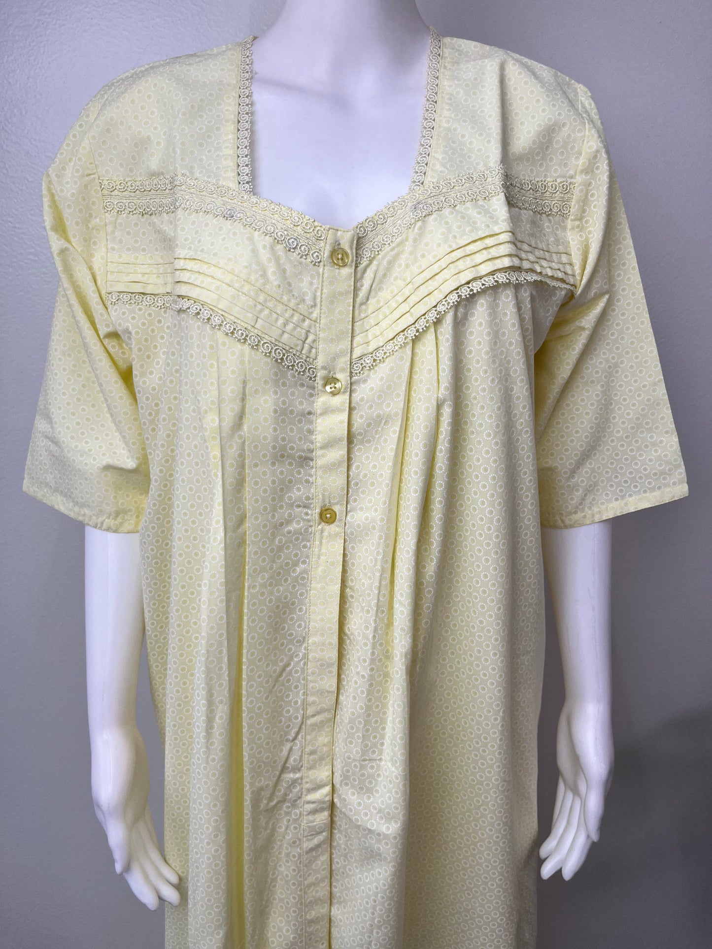 2-Piece Yellow Pure Cotton Nightgown Set