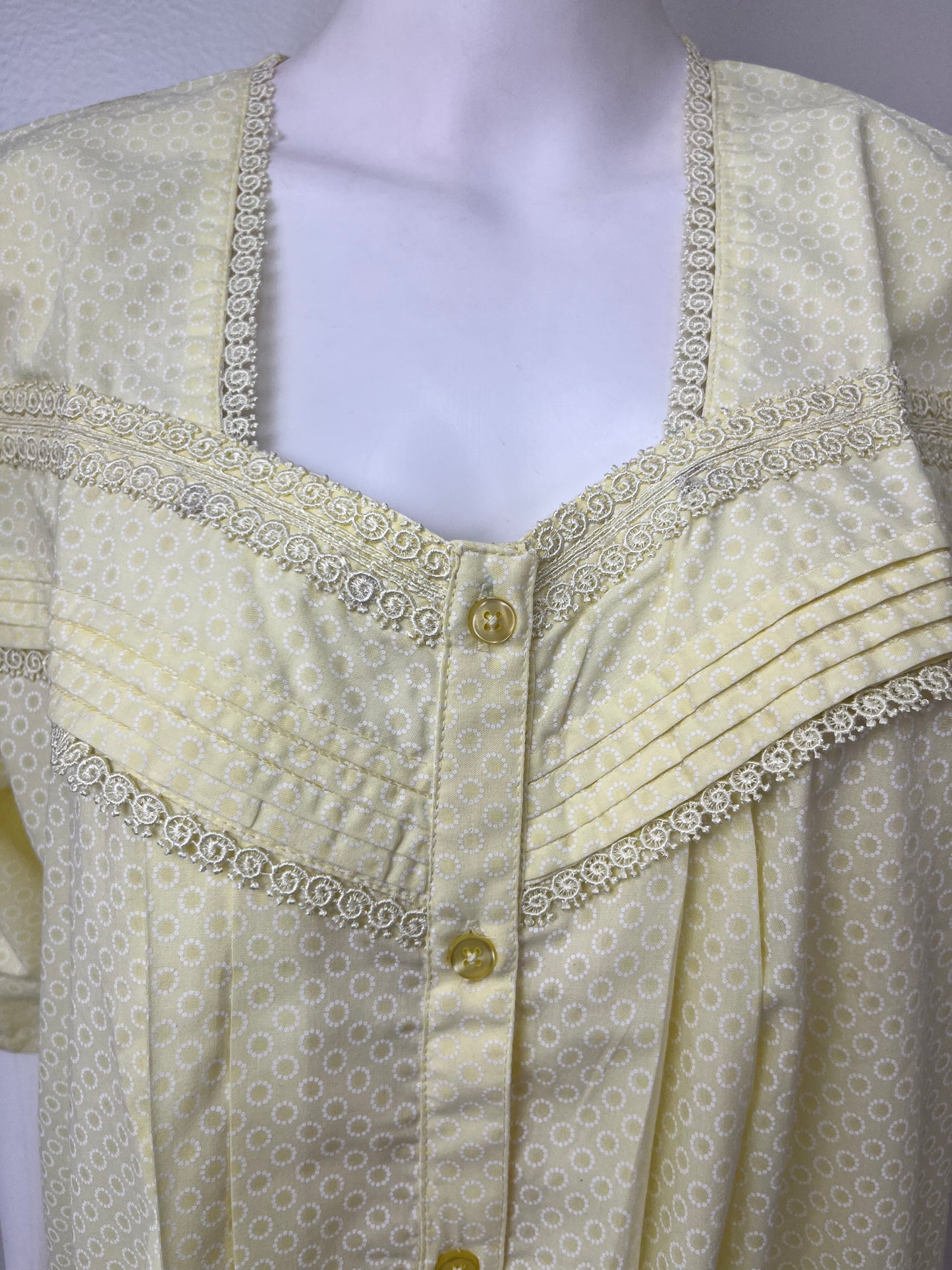 2-Piece Yellow Pure Cotton Nightgown Set