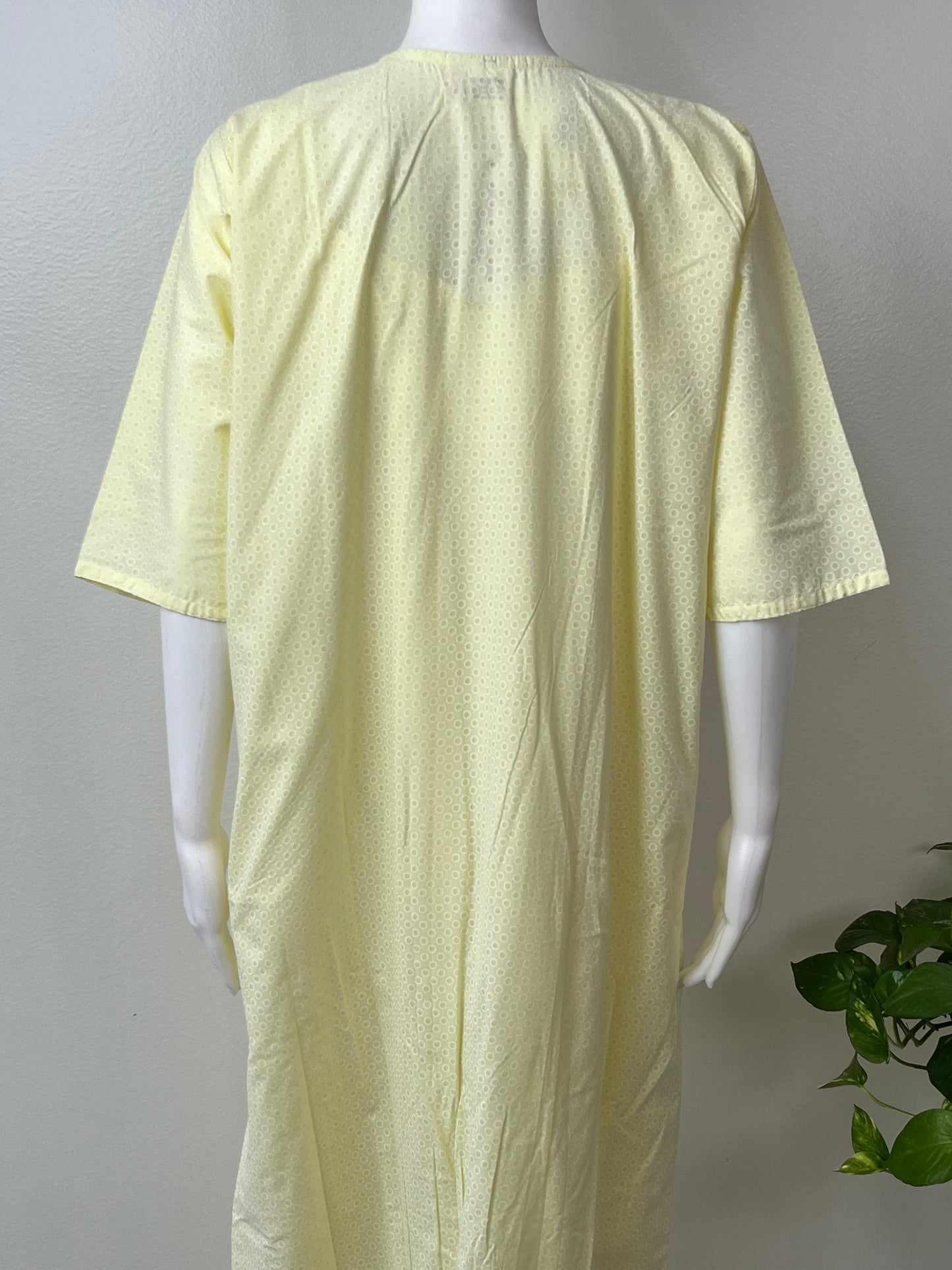 2-Piece Yellow Pure Cotton Nightgown Set