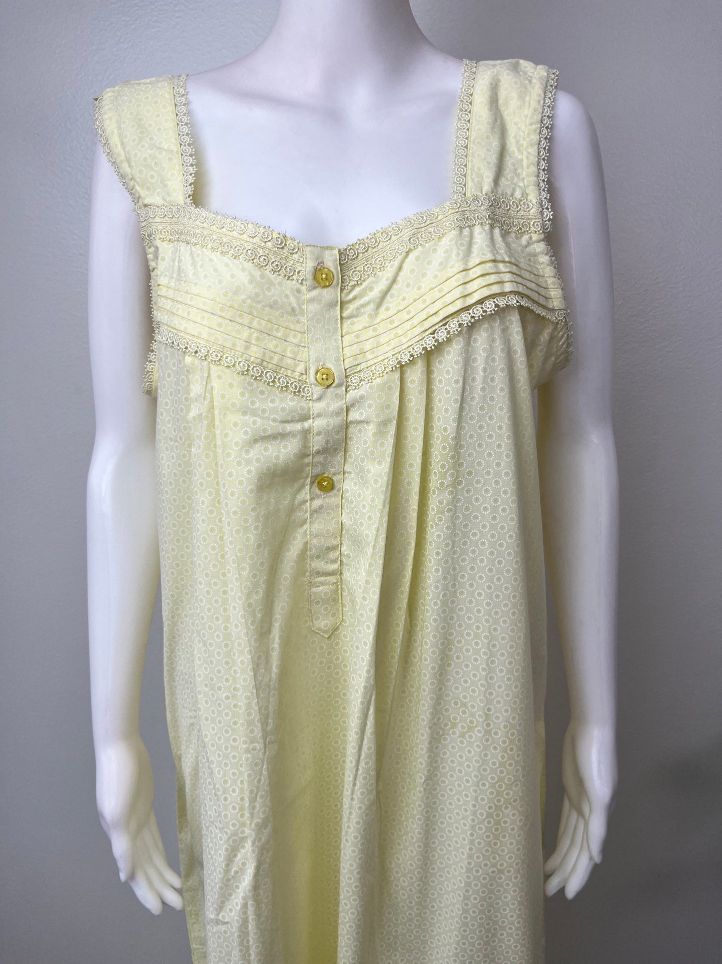 2-Piece Yellow Pure Cotton Nightgown Set