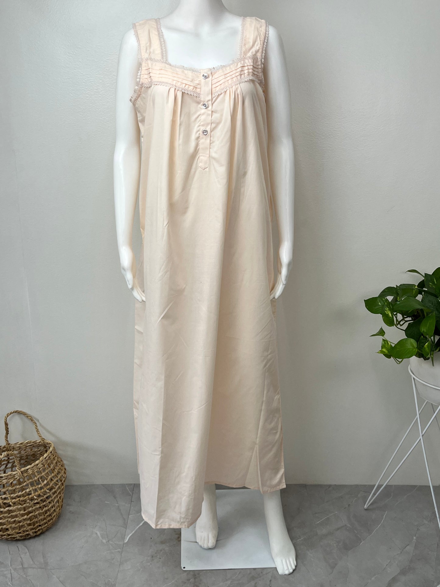 2-Piece Pure Cotton Embroidered Nightgown Set