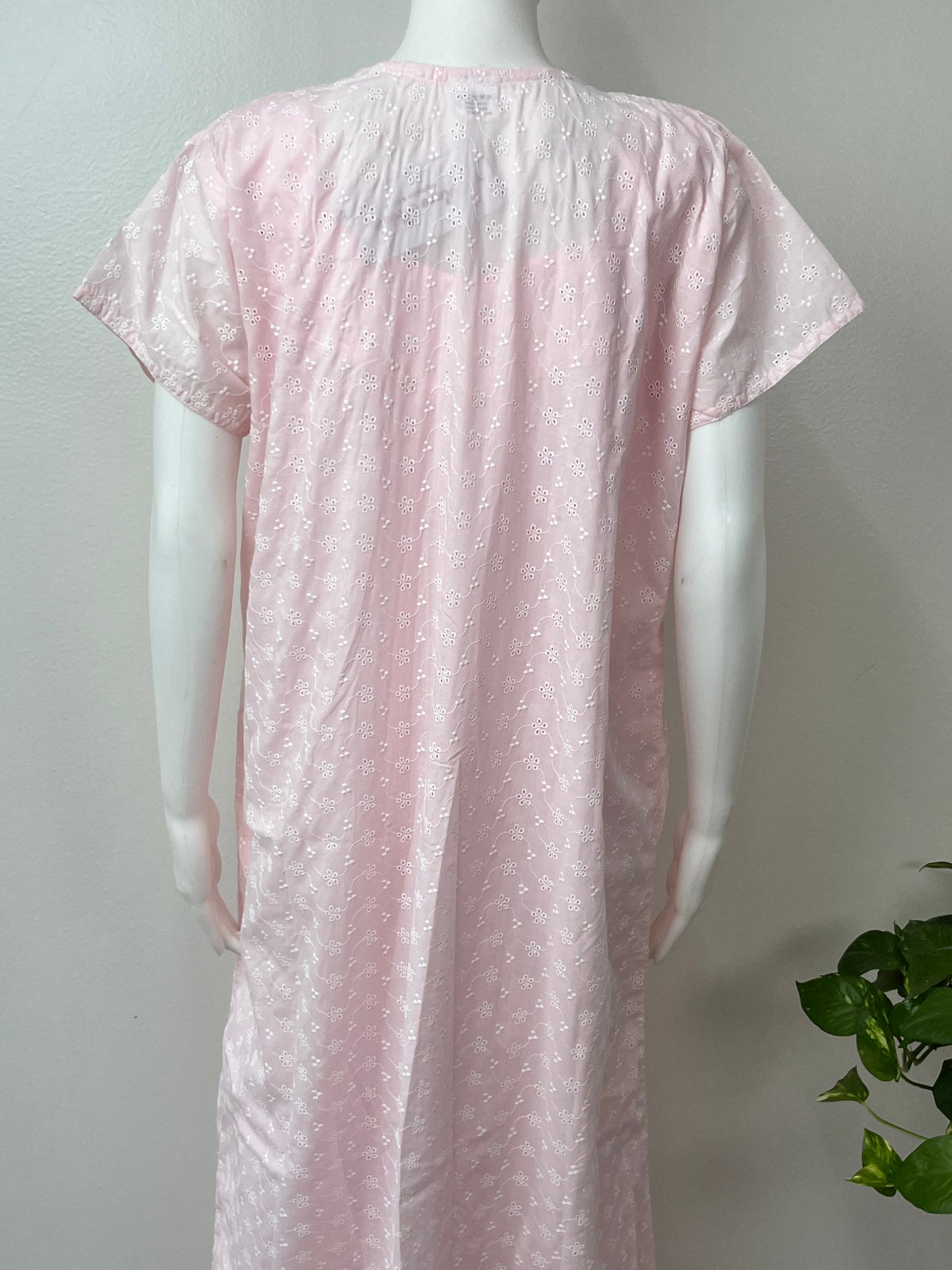 Baby Pink 100% Cotton 2-Piece NIghtgown Set