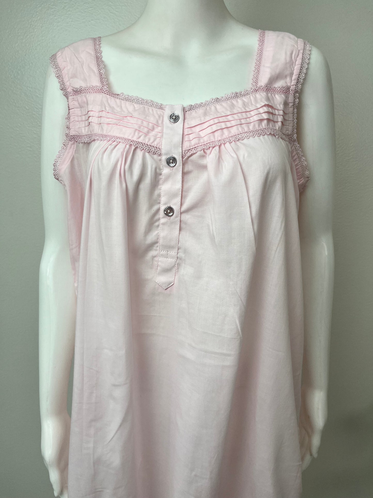 Baby Pink 100% Cotton 2-Piece NIghtgown Set