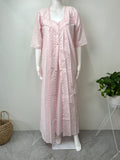 2-Piece Baby Pink 100% Cotton Nightgown Set