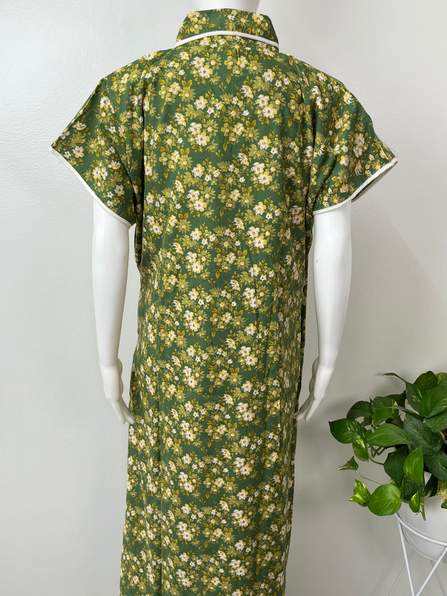 2-Piece Green Cotton Nightgown Set