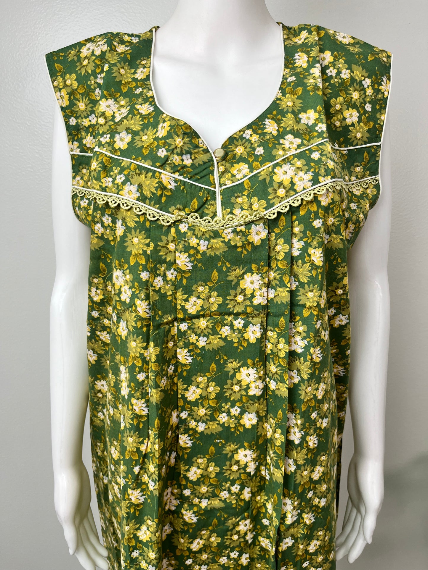 2-Piece Green Cotton Nightgown Set