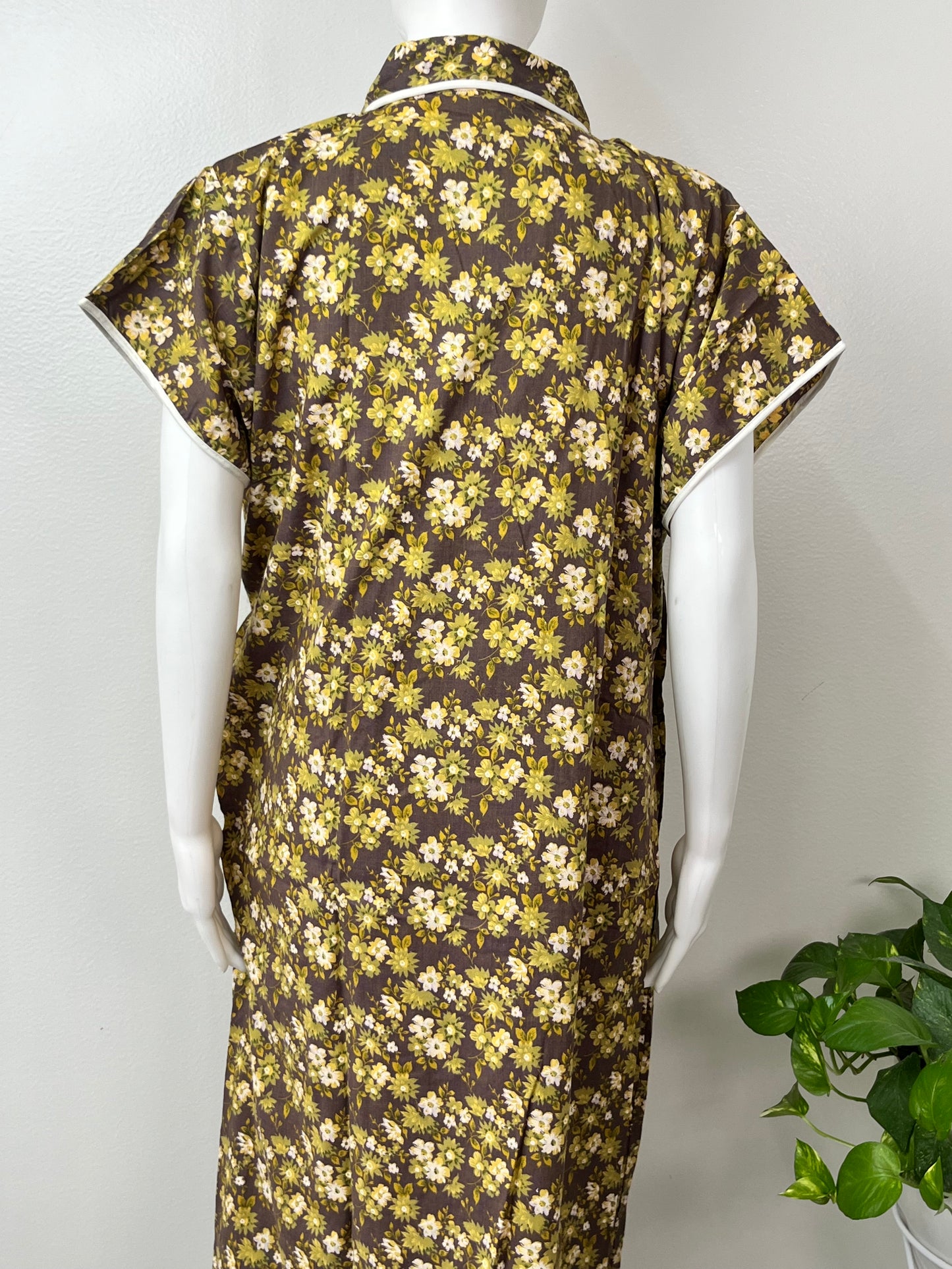2-Piece Olive Green Cotton Nightgown Set