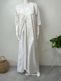 White Floral Printed 2-Piece Pure Cotton Nightgown Set