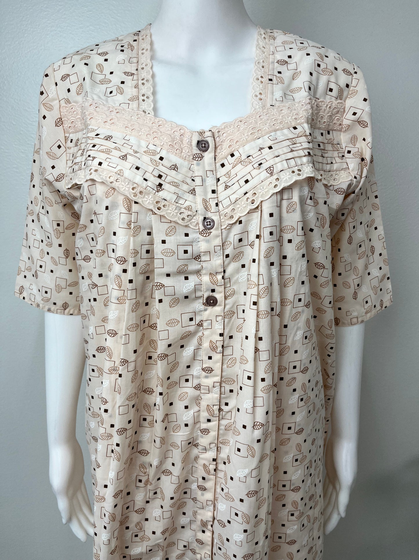 2-Piece Orange 100% Cotton Nightgown Set