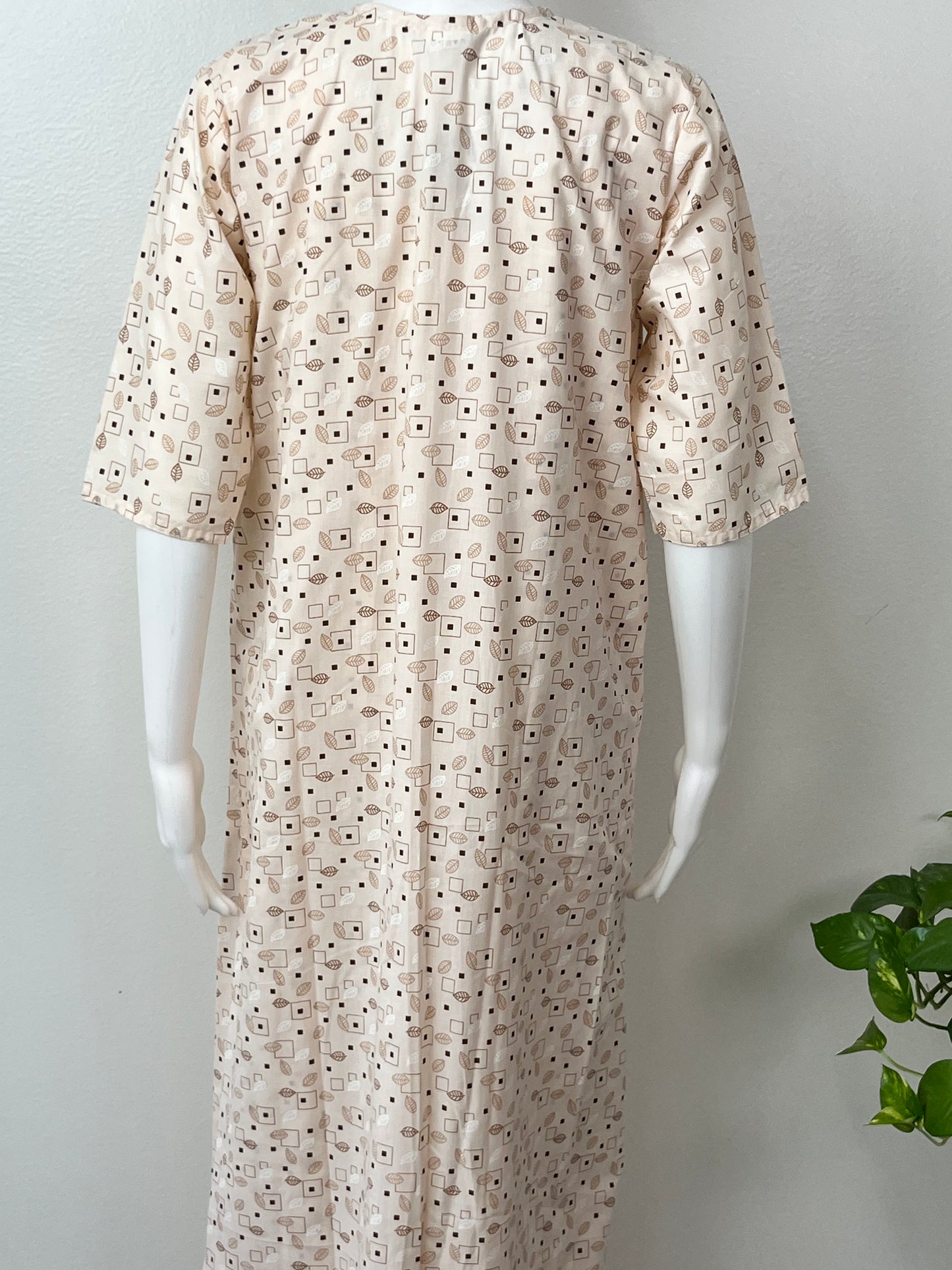 2-Piece Orange 100% Cotton Nightgown Set