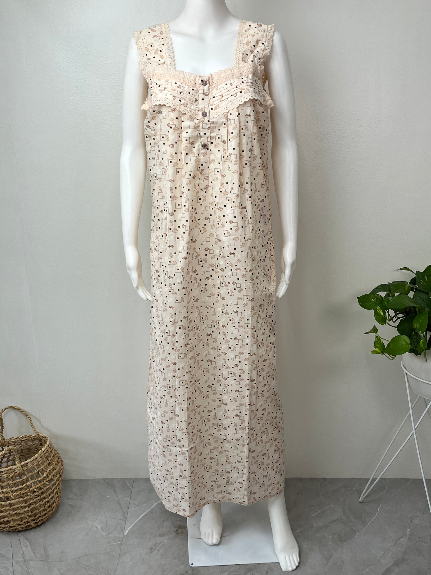 2-Piece Orange 100% Cotton Nightgown Set