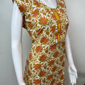 Yellow Floral Printed Cotton Nightgown